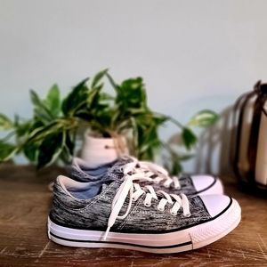 Converse Chuck Taylor Low-top Knit Heather Black and Gray Sneakers | 7.5